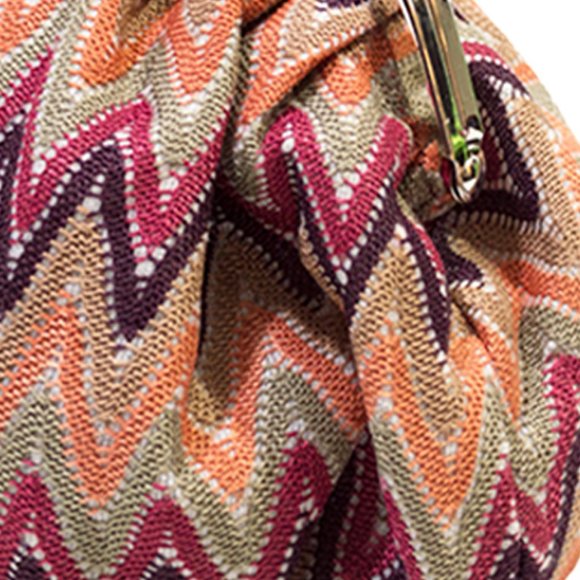 SASHA  Boho Orange Chevron Pattern Slouchy Bag - Picture 4 of 9